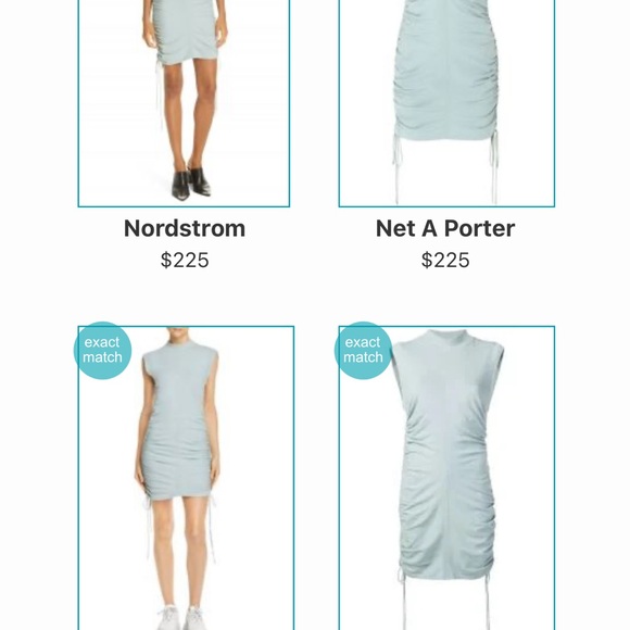 Alexander Wang ruched side mock neck‎ teal jersey mini dress Sz S/M - Picture 14 of 14